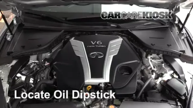 2017 Infiniti Q60 Premium 3.0L V6 Turbo Huile Vérifier le niveau de l'huile